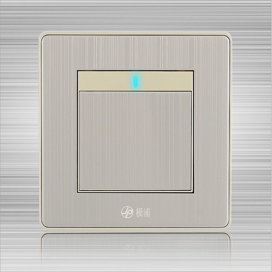 86型一开单控轻点式开关 带led指示灯家用墙壁开关 插座质保15年