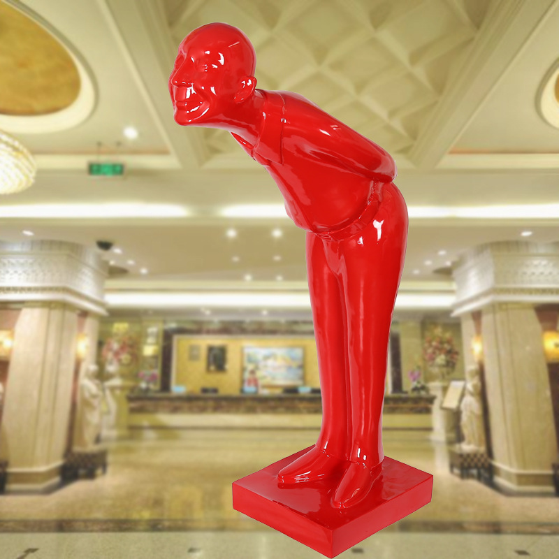 热销迎宾人物大雕塑摆件酒店ktv开业庆典装饰品展厅大堂工艺礼品