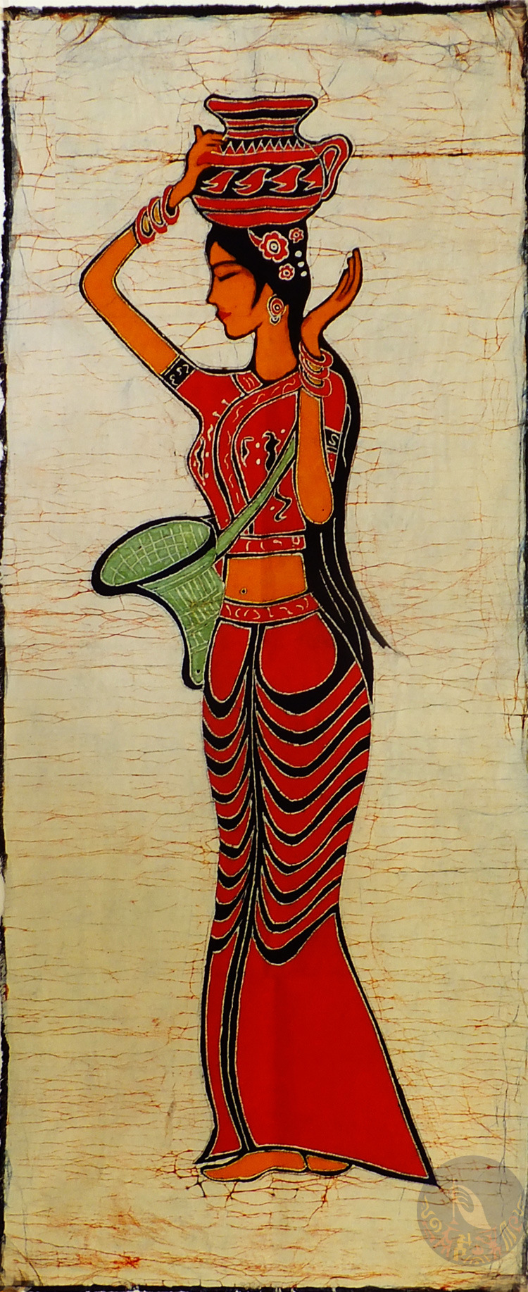 特色纯手工艺品苗族蜡染壁画壁挂- 顶水43cm*120cm左右