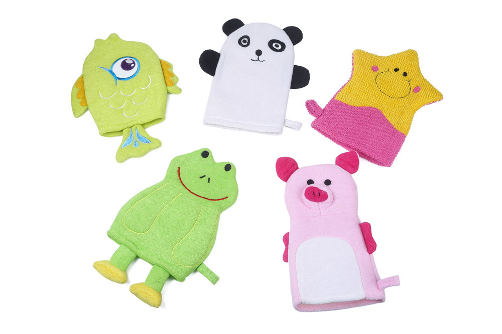 卫浴用品 卡通可爱青蛙小熊五星浴擦 搓澡巾 洗澡必备浴擦