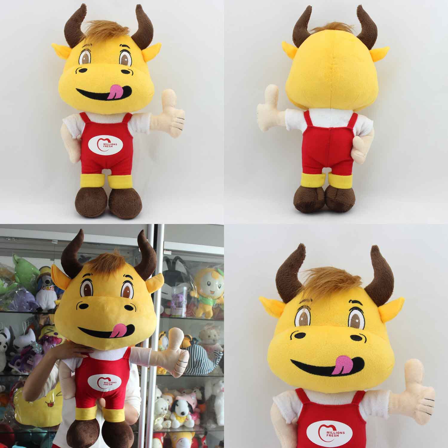 大号毛绒玩具牛来图定做卡通奶牛魔王动漫12生肖牛公仔定制吉祥物