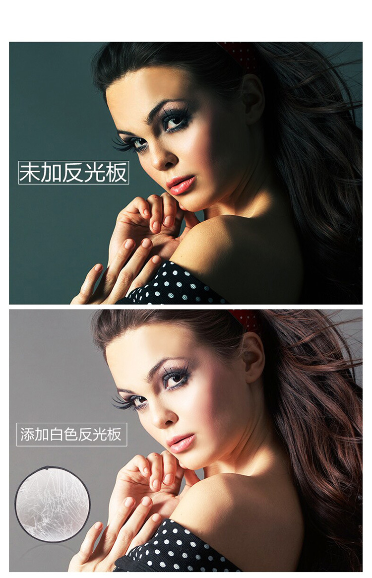 110cm室内外补光摄影反光板 二合一补光板 不掉粉摄影器材背景板
