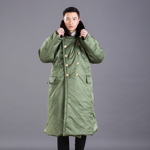 厂家批发防水抗风85加厚长款军大衣男冬季防寒保安执勤军绿棉大衣