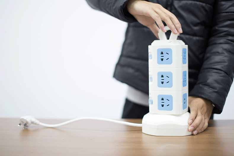 新型立式智能插座 国际插孔插孔多功能插板 家用插排带usb