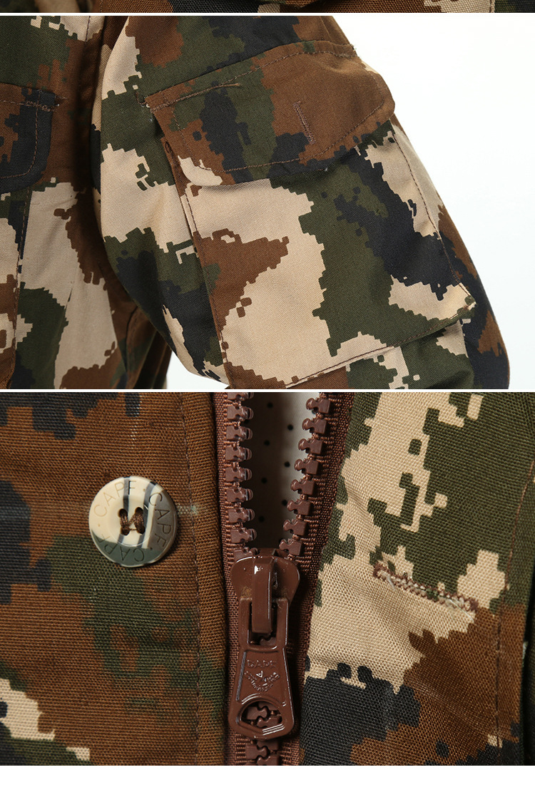 正品消防数码迷彩棉大衣军大衣 冬季防寒保暖棉服作训迷彩服大衣