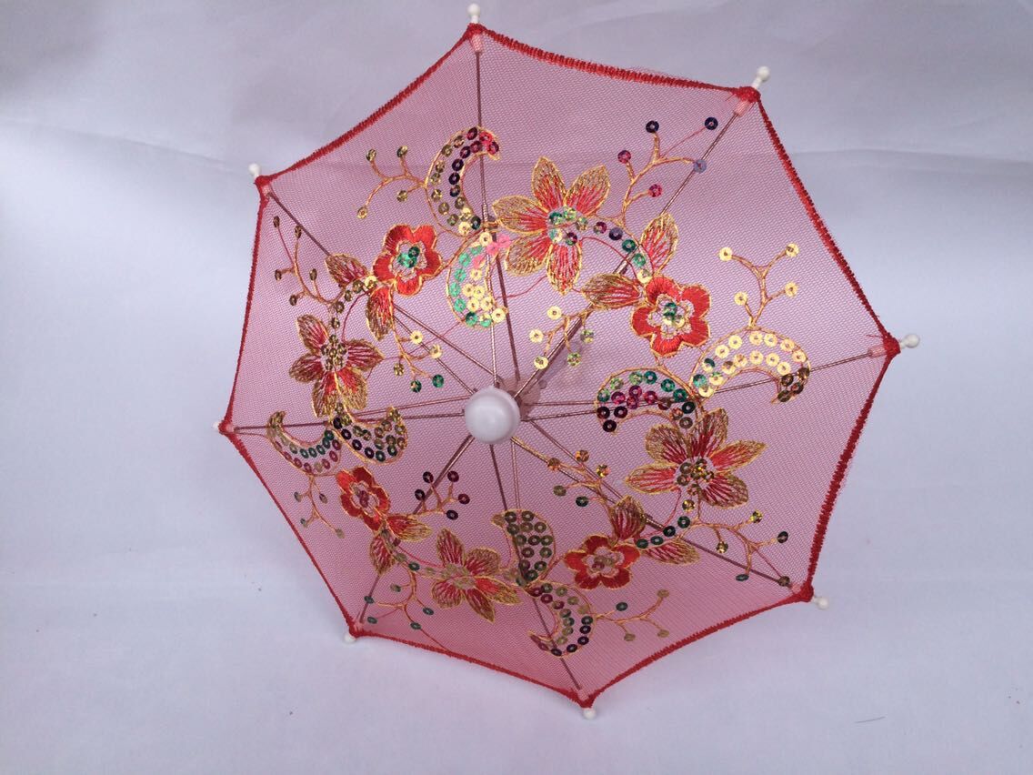 蕾丝绣花伞 精致绣花彩片工艺伞 儿童玩具伞 家居装饰伞 景区热卖