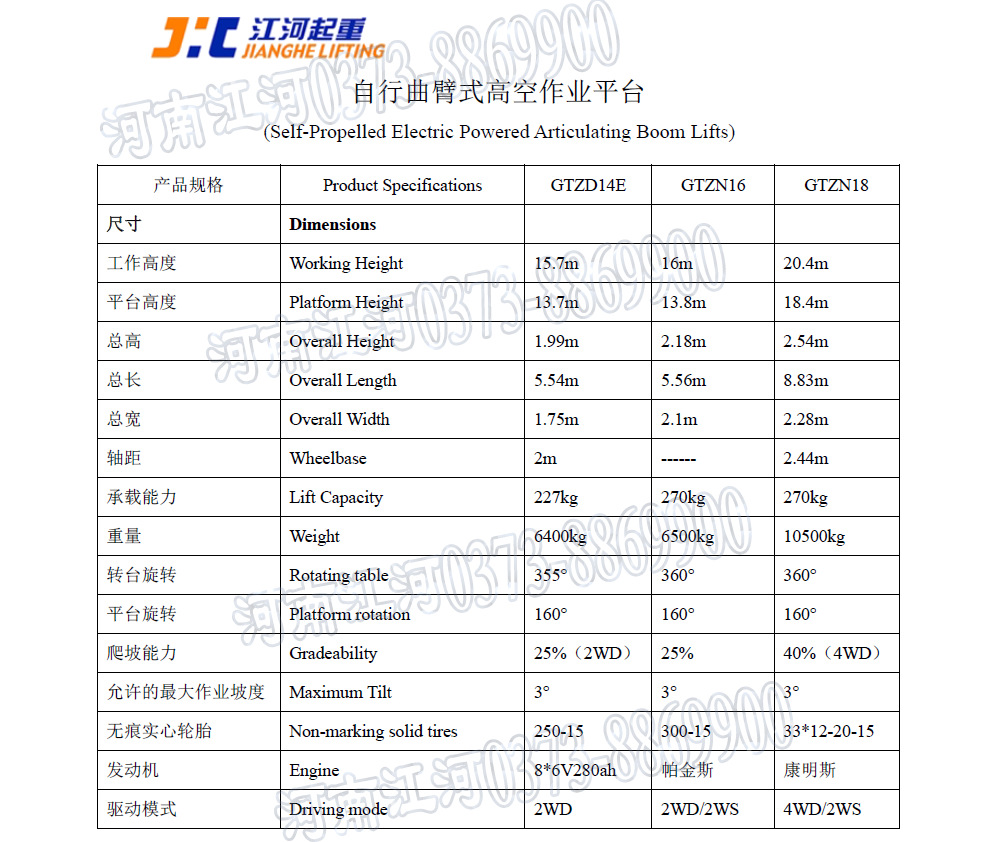 自行曲臂式高空作业平台