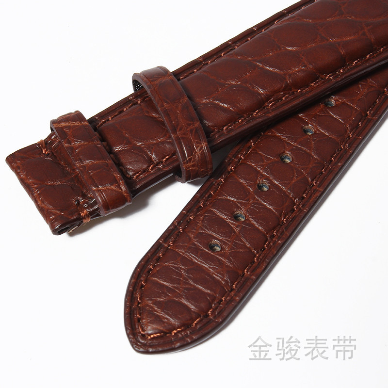 Round Pattern Bamboo Crocodile Leather Strap Waterproof Edging Spot Supply for Men and Women