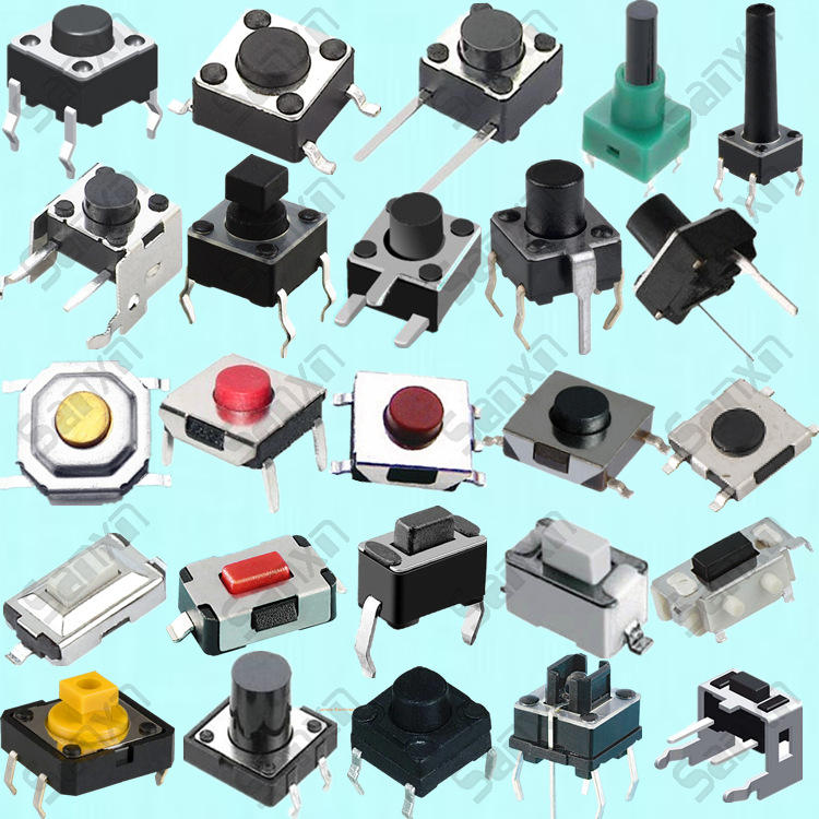 6611mm轻触开关卧式带支架侧按边二脚铁架按键按钮开关市场价格