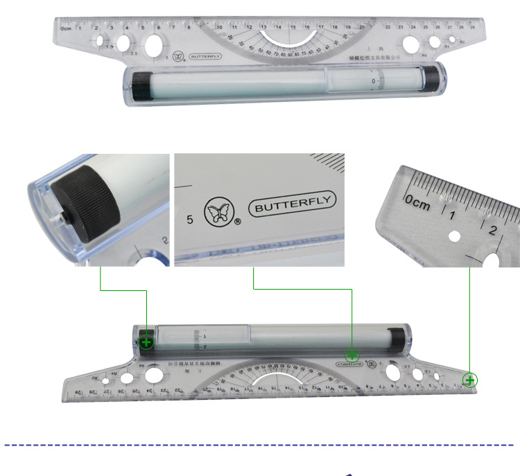 角度平行尺(30cm)/蝴蝶平行尺注册建筑师设计考试必备绘图工具