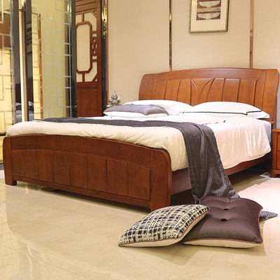 8米双人橡木大床 后现代卧室家具橡木实木床
