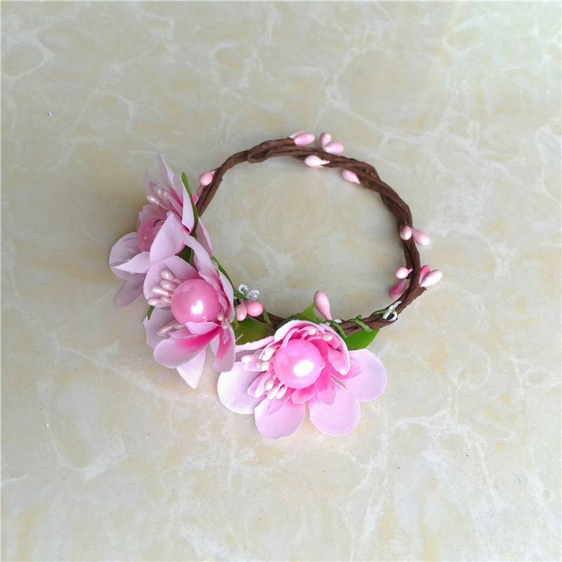 海边儿童新娘花朵头发箍diy花环头饰发饰头环手环批发森女手工