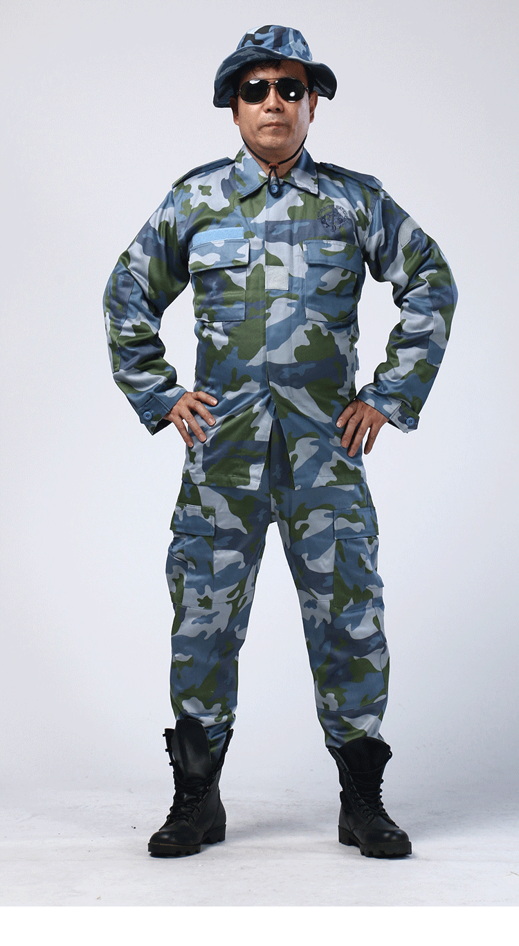 特种兵迷彩套装 休闲涤卡棉迷彩训练服 c