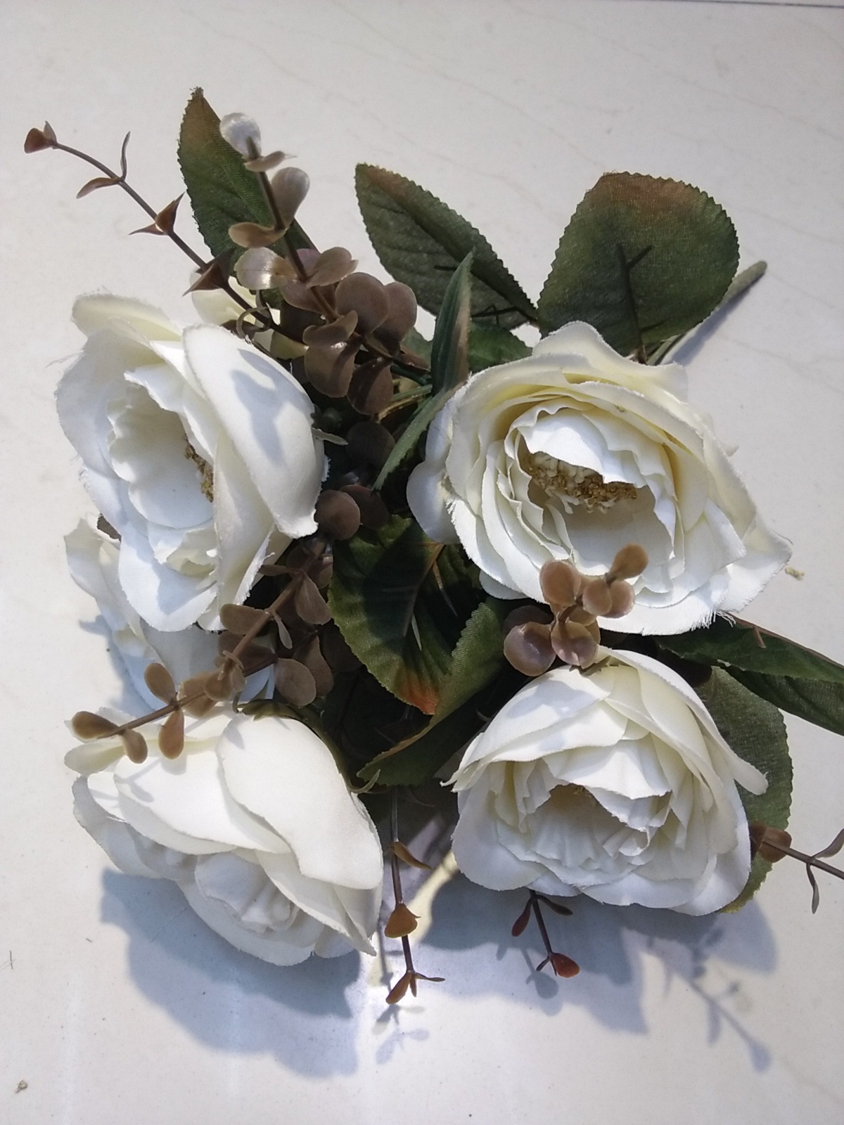 高档仿真7头西方玫 手工绢花假花仿真植物 婚庆装饰厂家直销