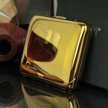 正品双枪烟盒 320 金色镜面 铜质烟夹烟具16只装 批发销售