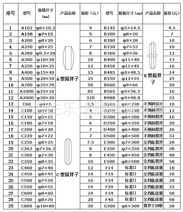 b485聚四氟搅拌子磁子磁力搅拌专用搅拌子48.5mm搅拌子4.85cm