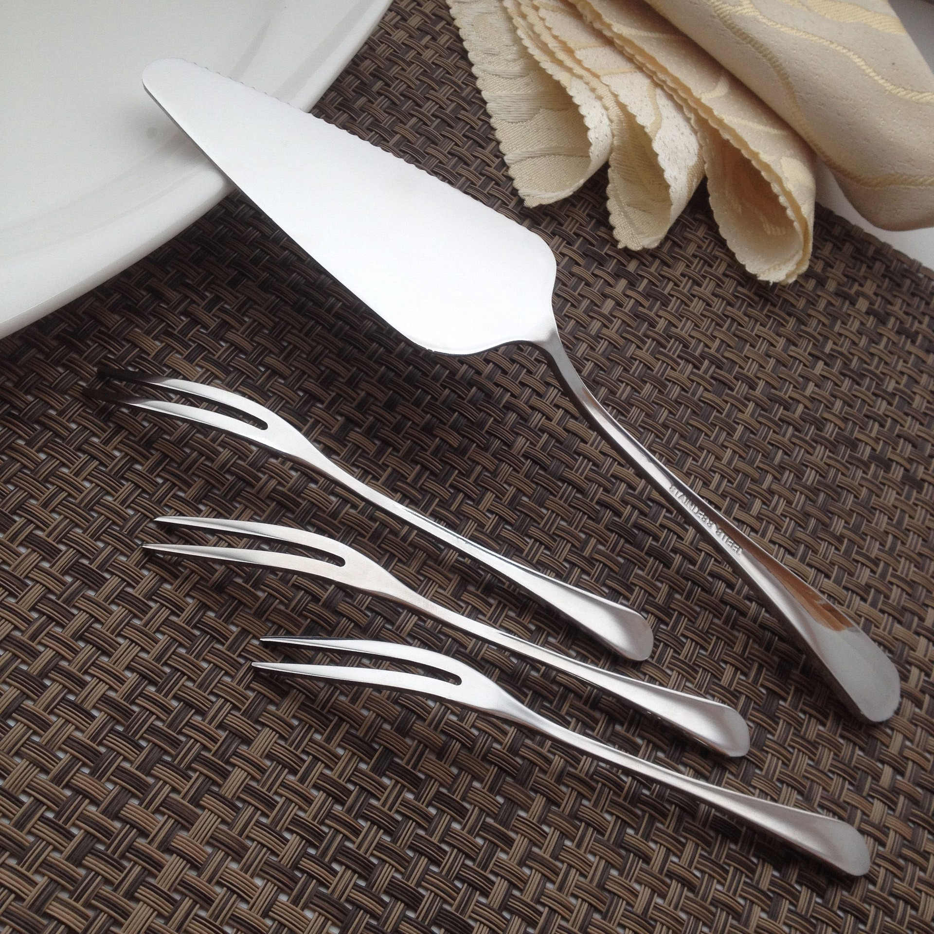 优质不锈钢餐具 水果叉 月饼刀叉 蛋糕刀叉 可定制logo