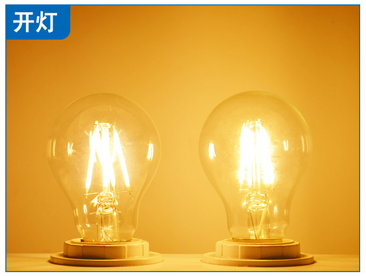 a60 e27螺口爱迪生仿古复古 led照明 球泡 灯泡 大功率灯丝 暖白