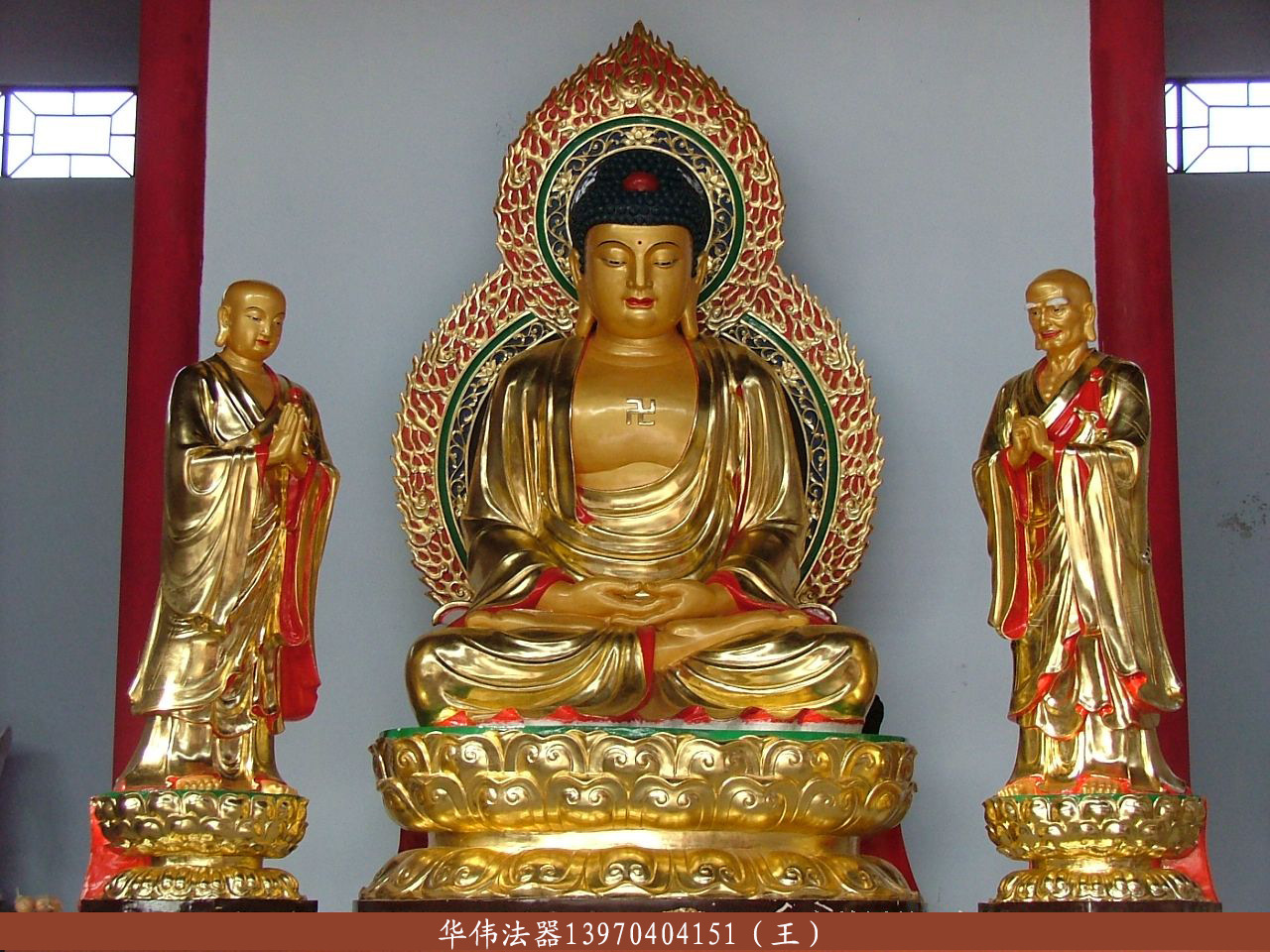 江西木雕三宝佛供应树脂三宝佛一佛二弟子佛铸造厂家释迦牟尼佛