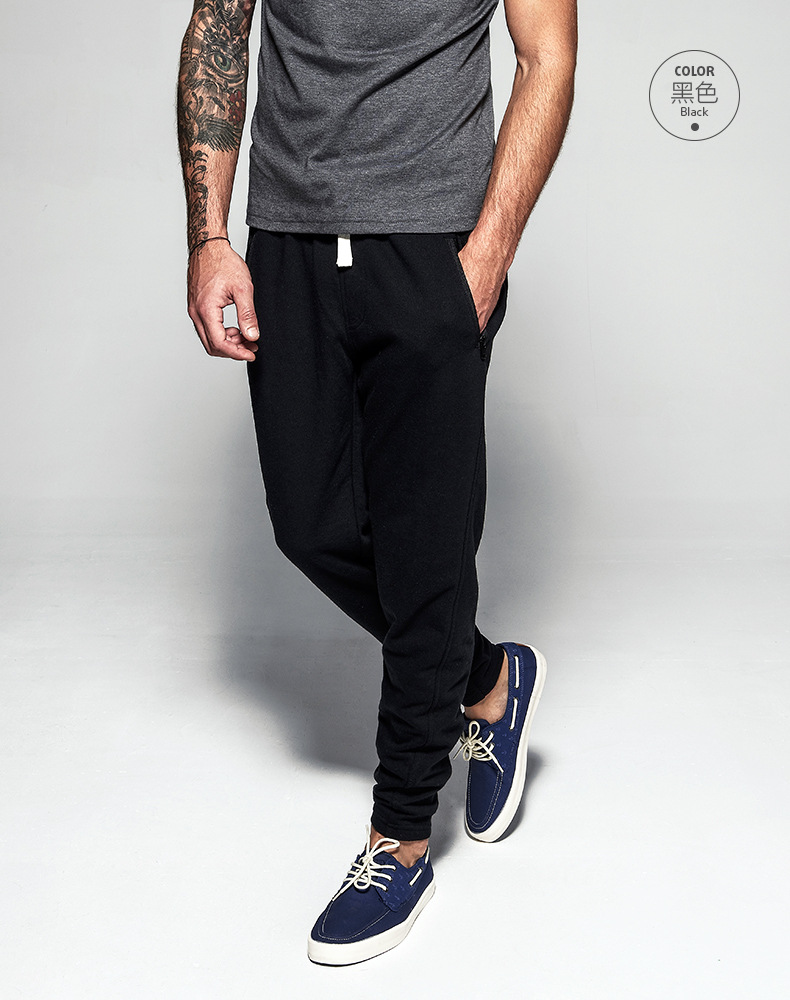 2016秋季新款 高端定制系绳休闲裤 男