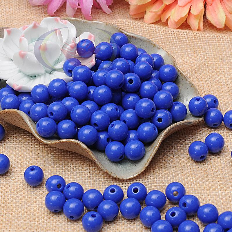 diy实色圆珠批发 亚克力珠子 糖果珠子6mm颜色齐全 厂家直销