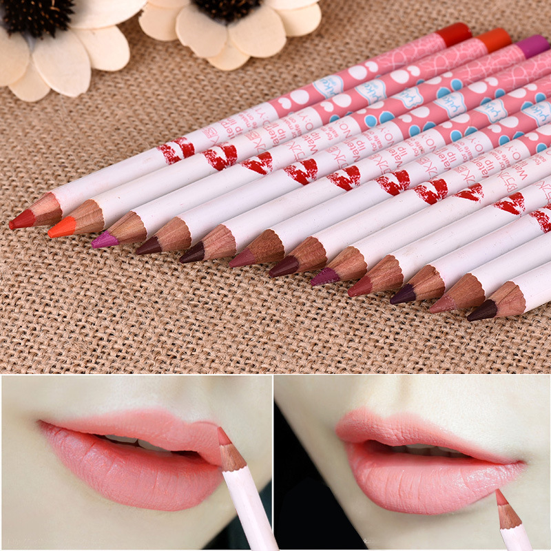 伊可儿唇线笔批发12色多色唇线笔专业唇线笔 彩妆批发防水不晕染