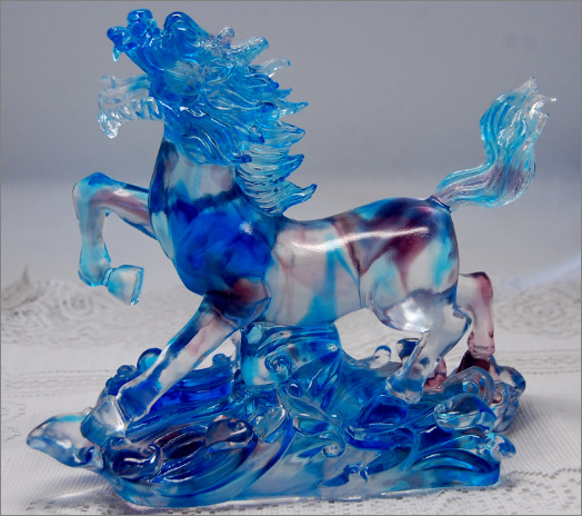 龙奔千里,龙头马身,龙马精神,琉璃龙摆件,高档办公桌礼品摆件