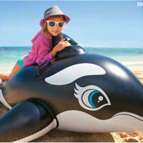 美国intex正品 58561 黑鲸鱼坐骑 水上充气玩具水上浮排充气玩具