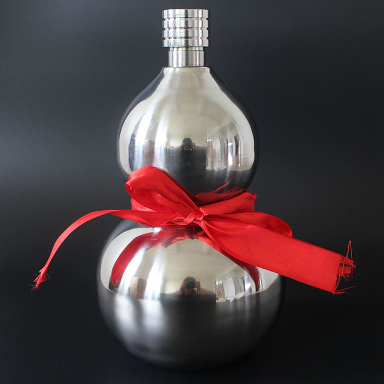 jiuhu加厚高档不锈钢葫芦酒壶 新款节日赠品3斤装大酒壶礼品批发