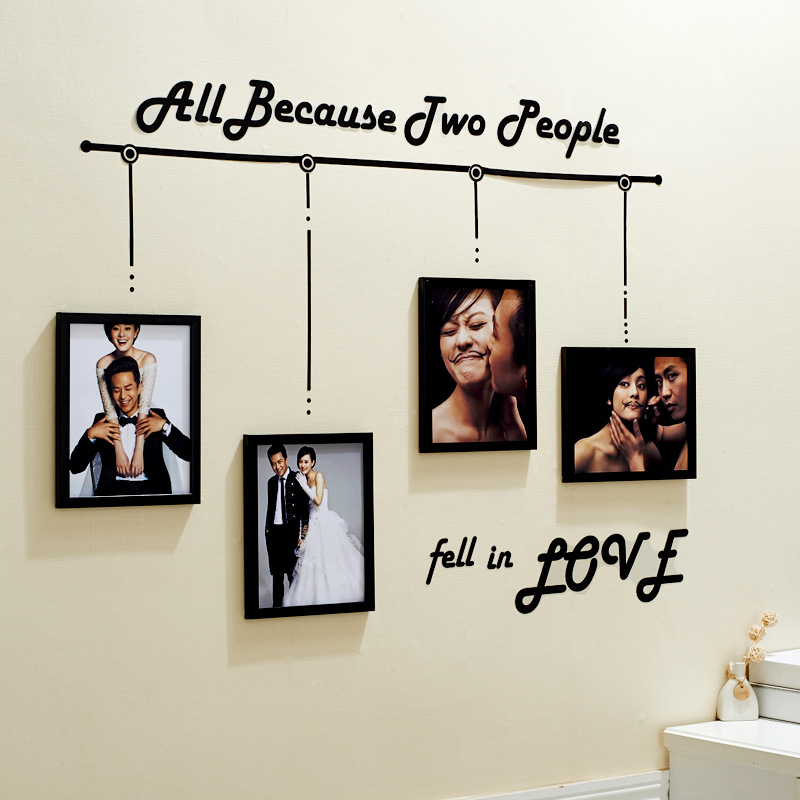 景宇新款ps发泡相框 10寸四框带墙贴创意照片墙 婚纱照影楼相框