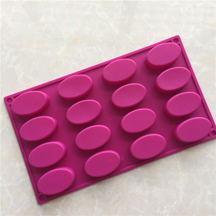 16-Piece Oval Silicone Cake Mold Chocolate Mold Aromatherapy Plaster Mold Rice Pudding Mold Easily Removable Mold