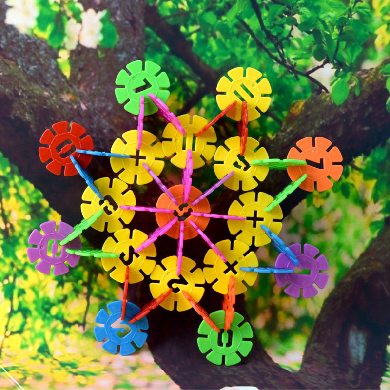 厂家直销 百变塑料 雪花片 拼插拼装积木 儿童益智玩具婴幼儿玩具