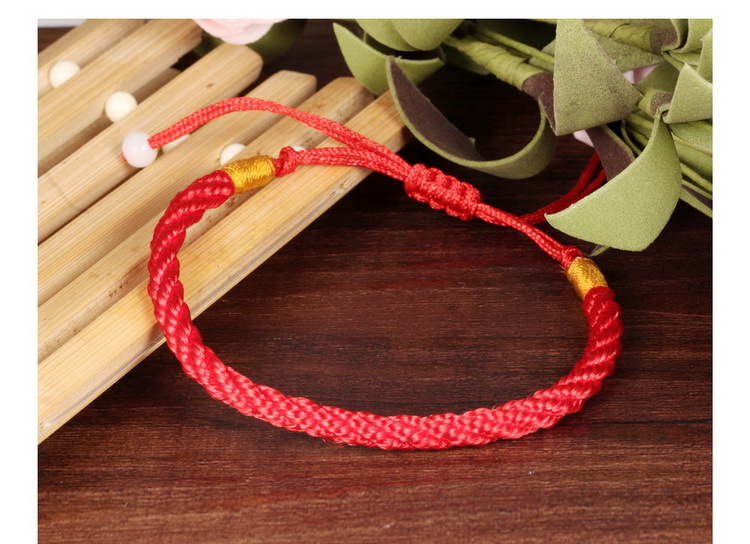 幸运红绳 手工编织 抽拉活口手绳手链 平安结 本命年开运 hs002