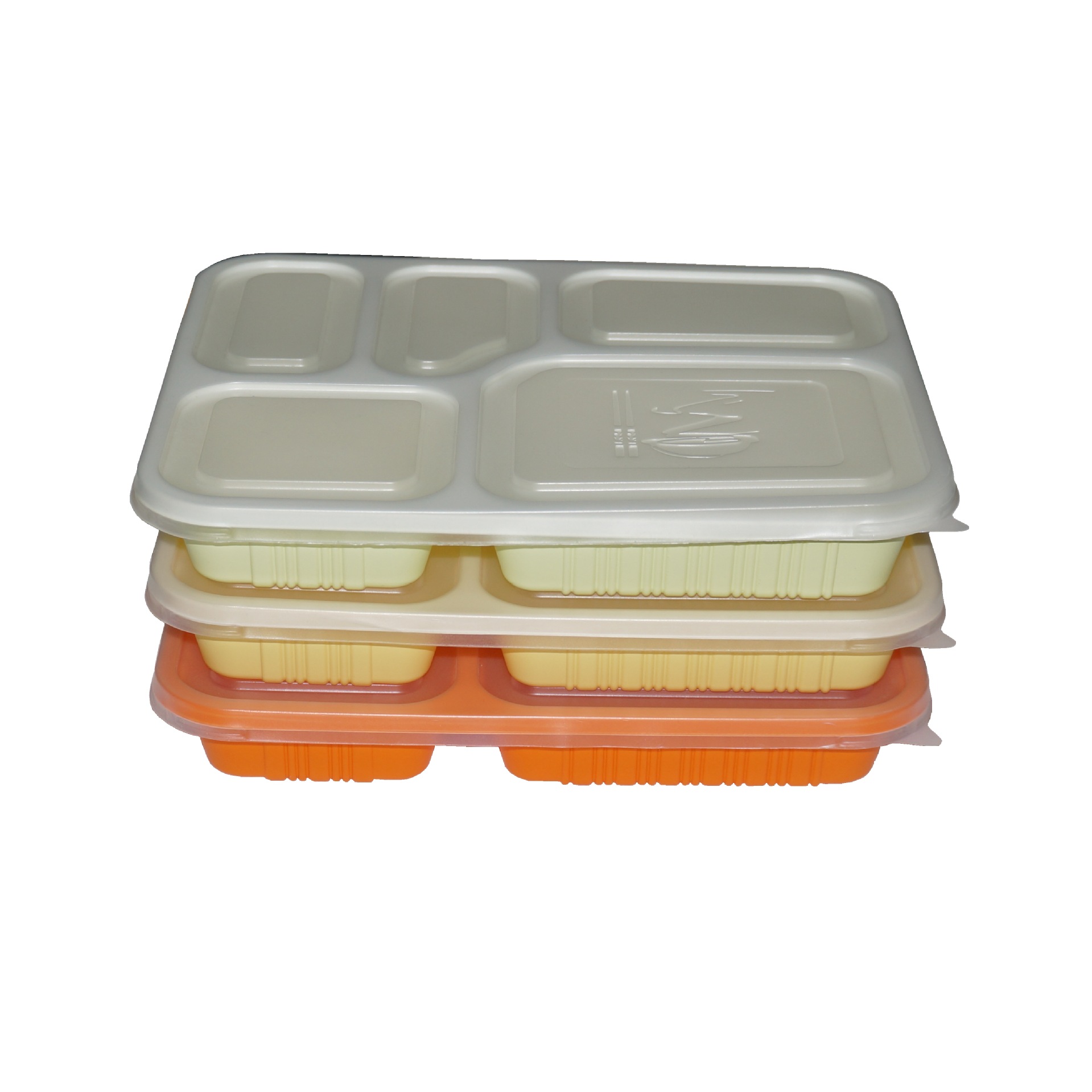 一次性快餐盒;环保pp五格快餐盒;高档五格塑料饭盒可定做打标