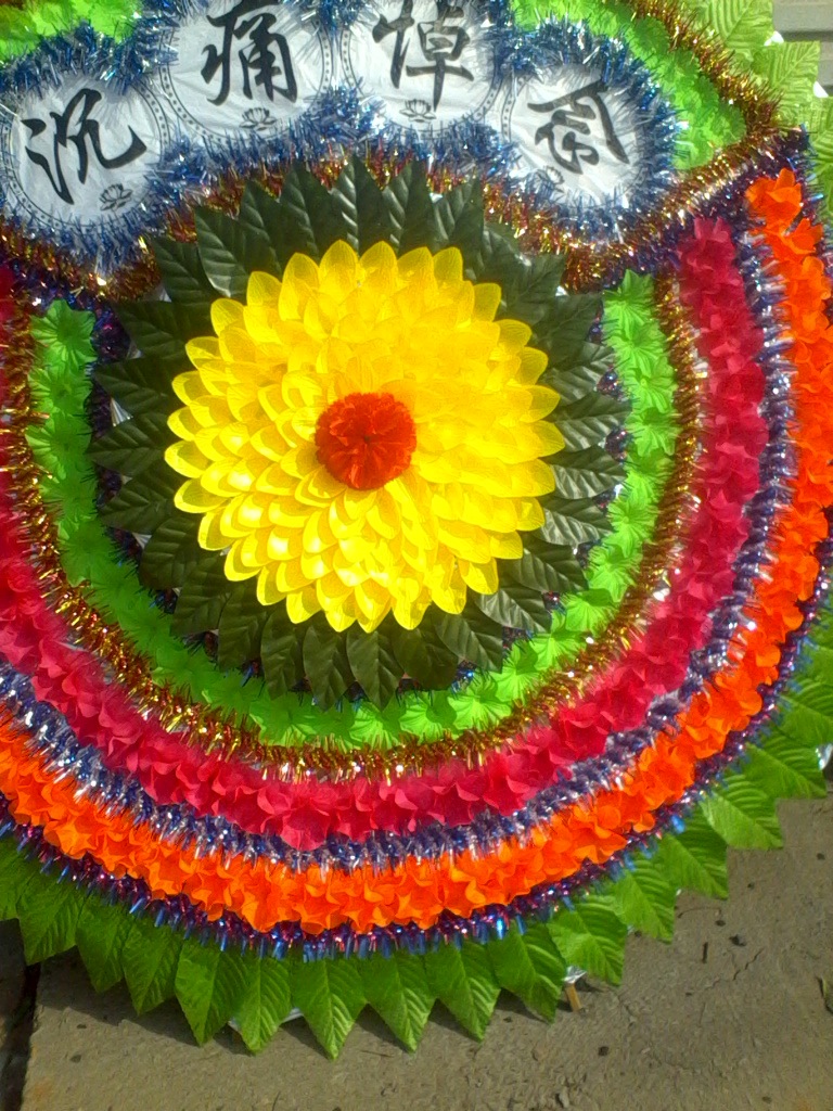 厂家大卖热销品新款折叠手提袋布花圈 仿真绢花圈 腾旺殡葬用品厂