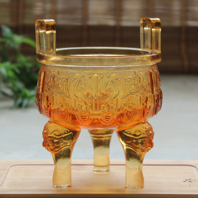 佛家七宝之一琉璃家居风水装饰工艺品佛教佛堂佛事琉璃香炉鼎摆件