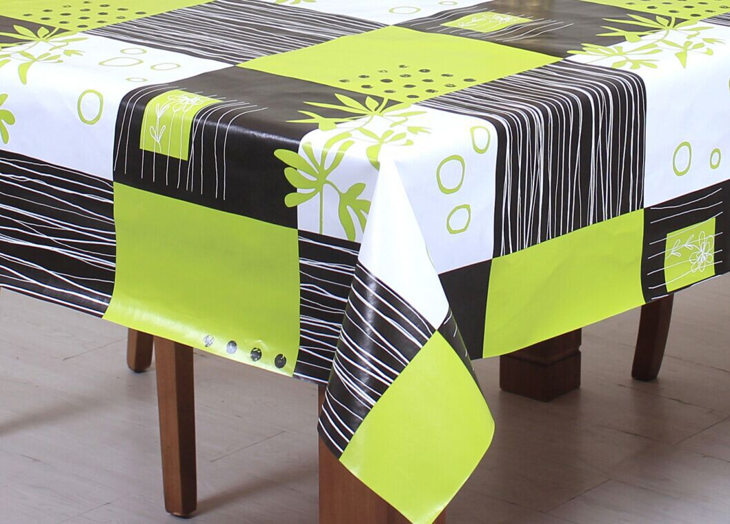 pvc贴无纺布复合台布 压花压纹桌布