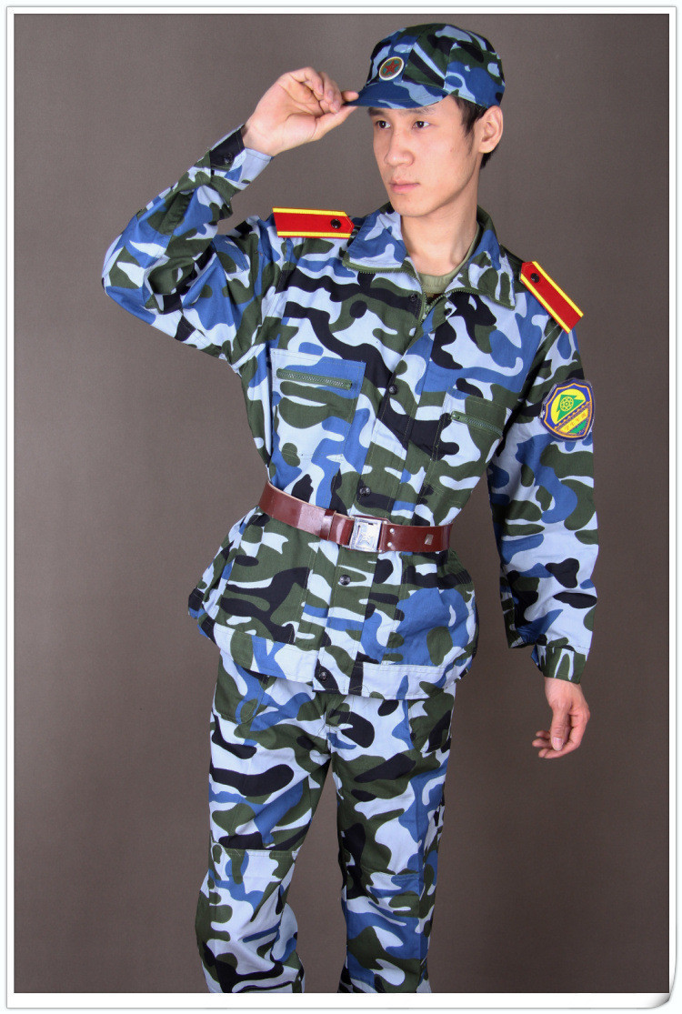 厂家批发学生军训迷彩服套装 福建广东大中学员服 涤棉校服拓训服