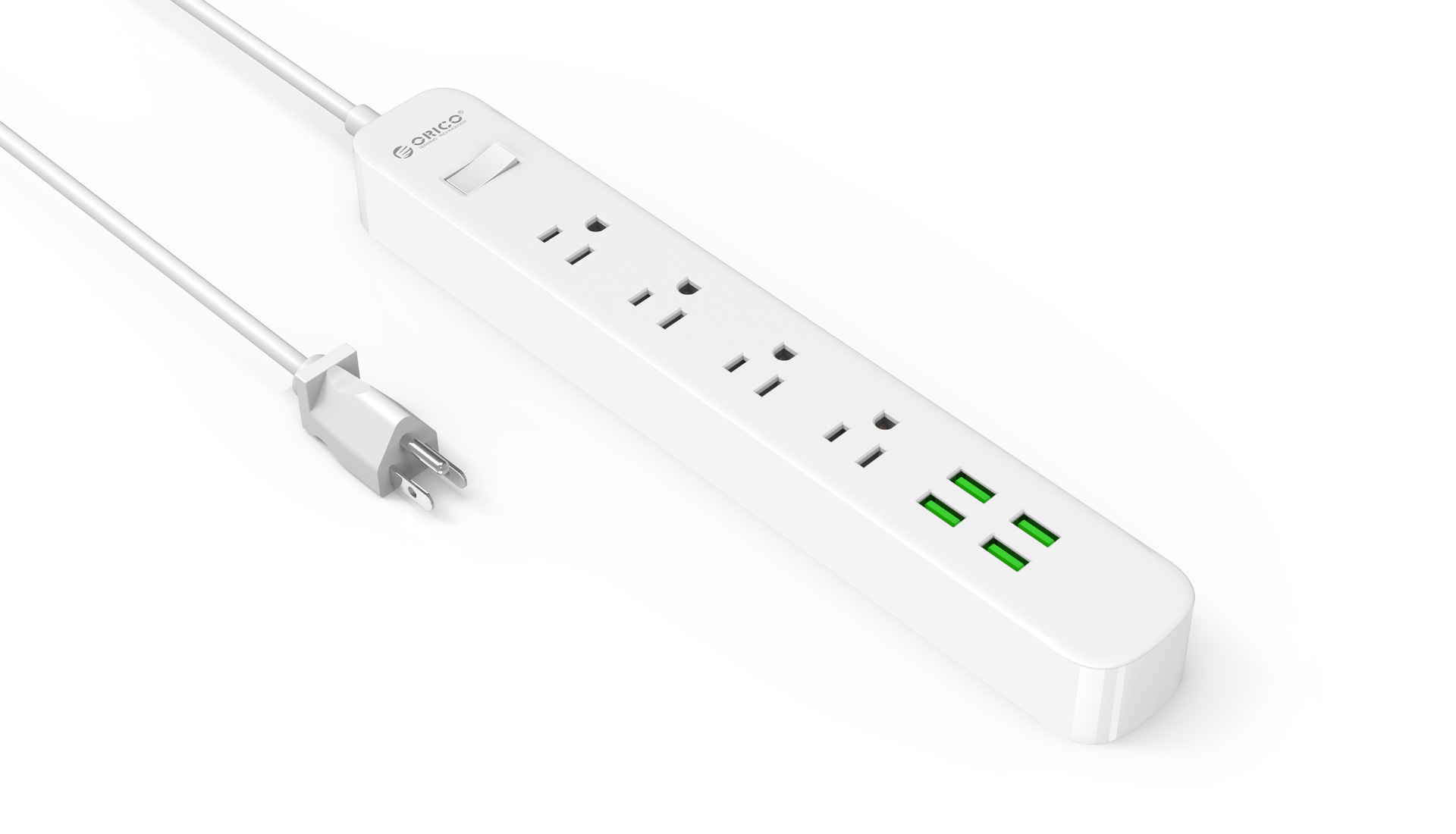 orico dpc-4a4u usb智能充电排插办公家庭旅行插线板插座