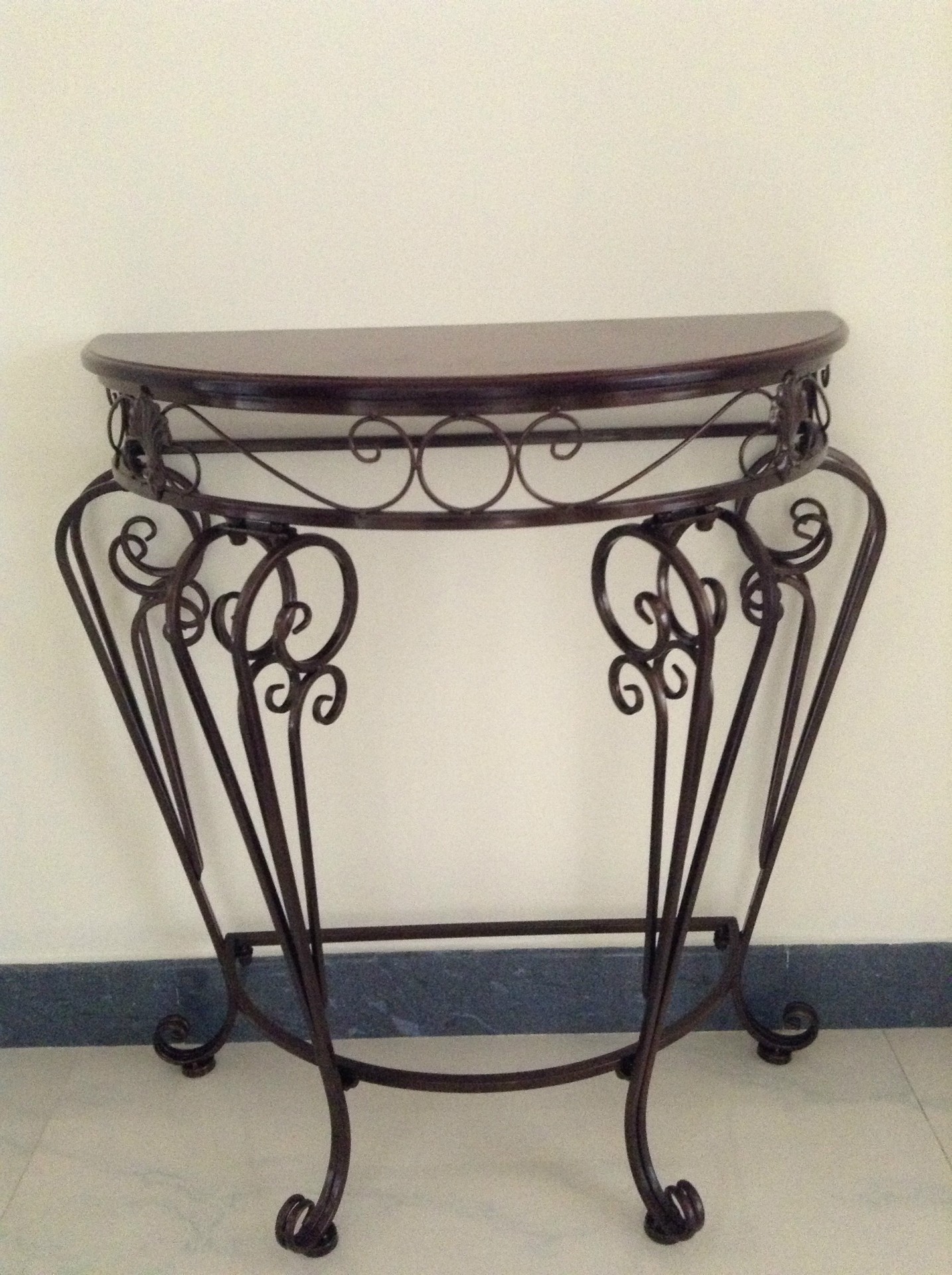 格瑞特工艺热销新品高档典雅欧式铁艺半圆桌玄关桌壁桌电话桌边桌