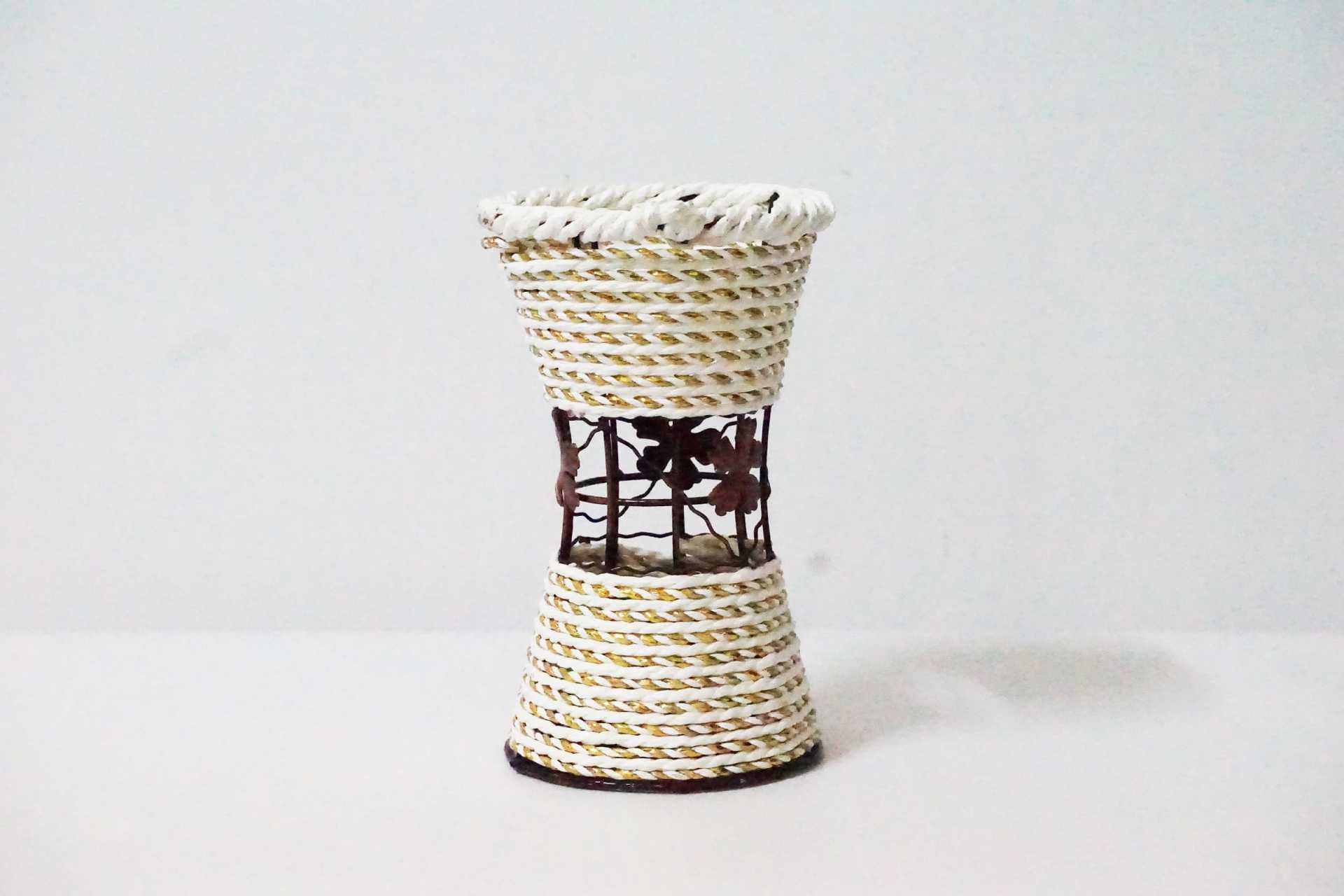 华青植物 手工工艺品 欧式铁艺花篮花器摆件 桌面花瓶批发.