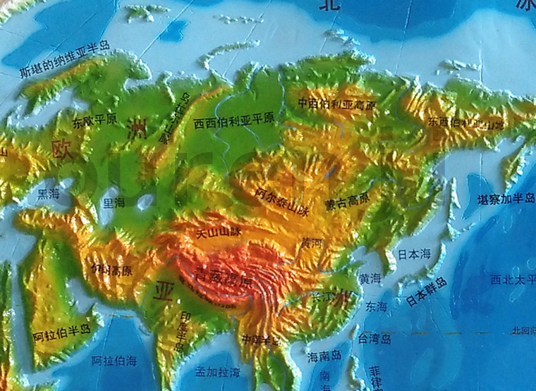 世界地形模型学校教学展示用品玻璃钢凹凸户外世界立体地形图摆件