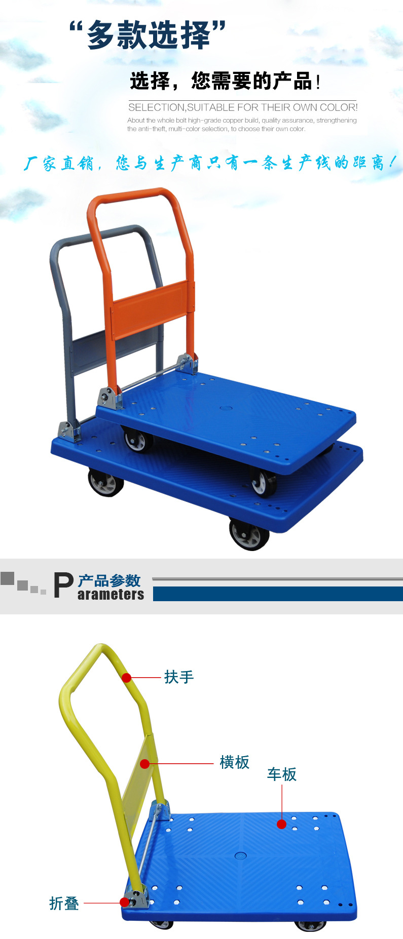 尼龙平板车详情新上部