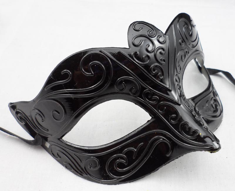 新款黑色面具 仿古水波纹面具 酒吧 表演 化妆舞会面具 厂家直销
