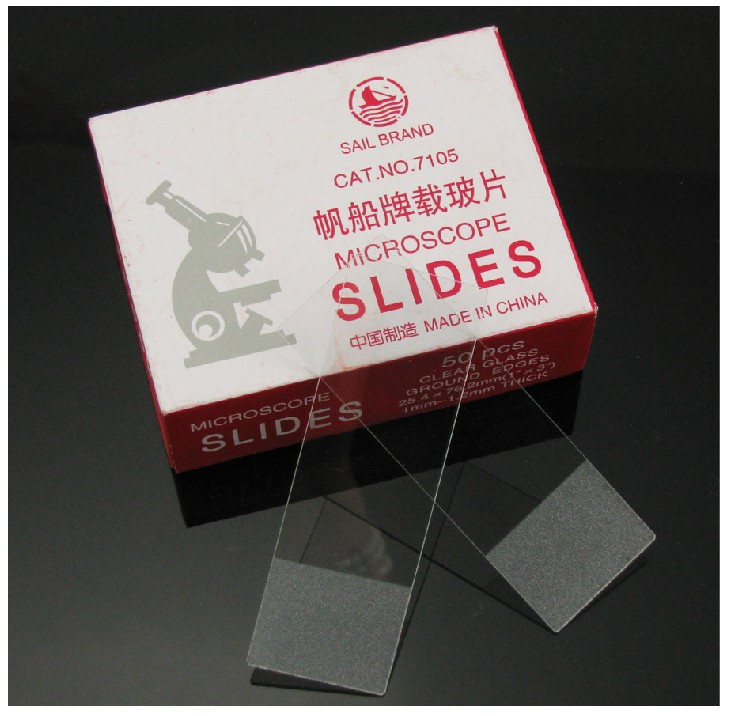 帆船牌7105载玻片 带磨砂边 生物实验用玻片 显微镜观察用