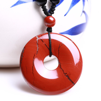 天然红竹石影子石男女石牌平安扣吊坠锁骨项链苦情痣-阿里巴巴