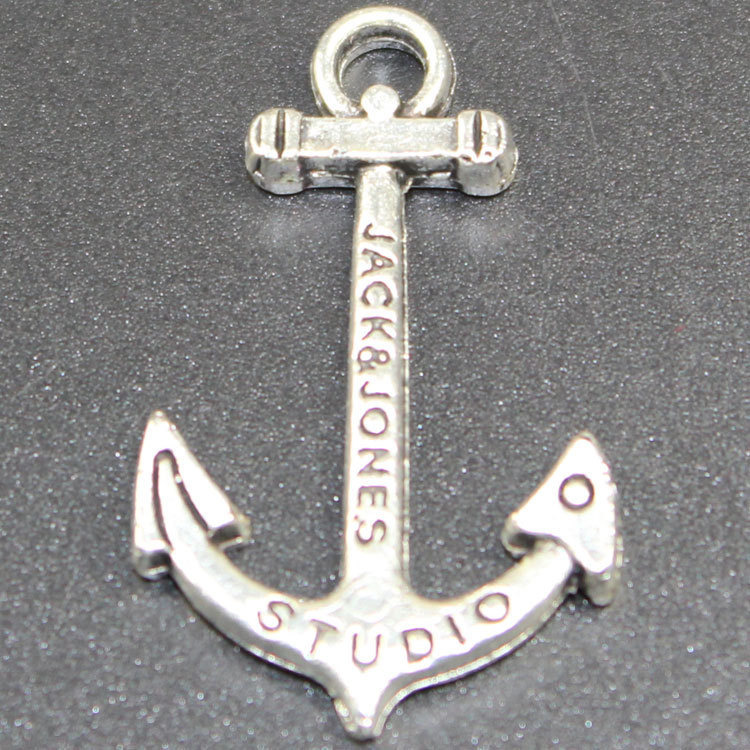 wp1552 diy合金手链服饰配件 镀古银船锚船舵配件