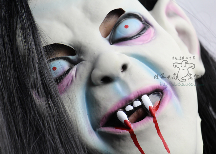恐怖咒怨贞子鬼怪头套 万圣节舞会道具 高档乳胶恐怖鬼面具批发