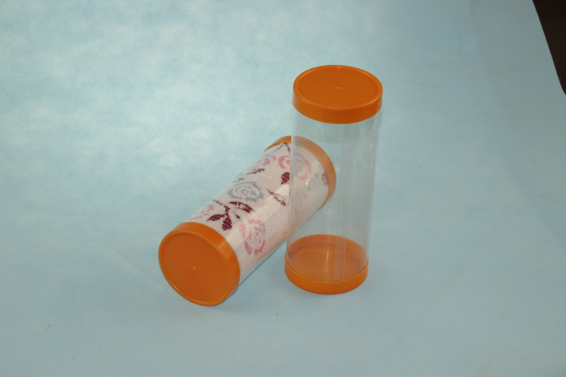 亿恒包装厂家直销pvc单个透明圆筒毛巾包装筒塑料桶高档礼品