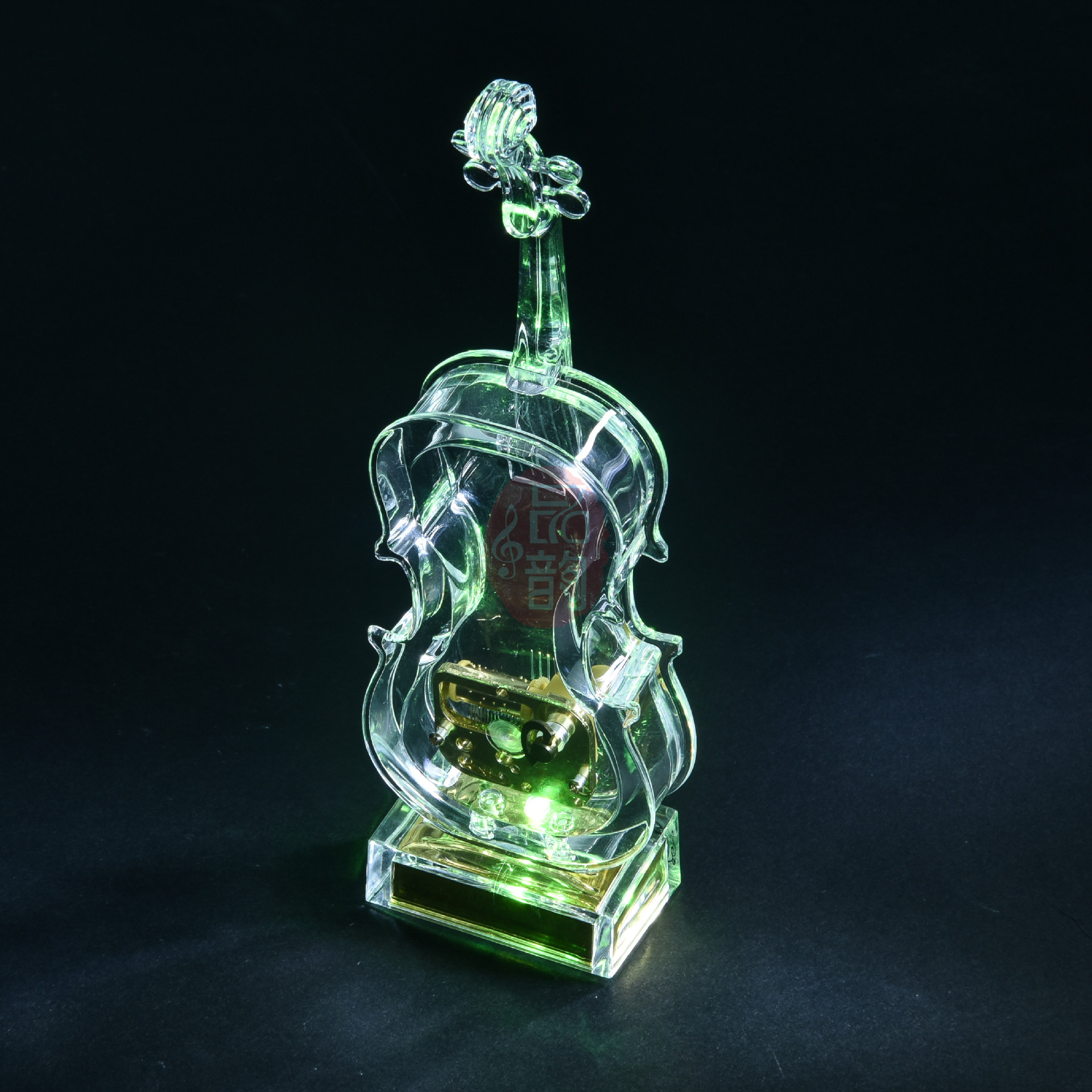 带灯亚克力大提琴音乐盒八音盒热卖创意礼品生日婚庆赠送礼物